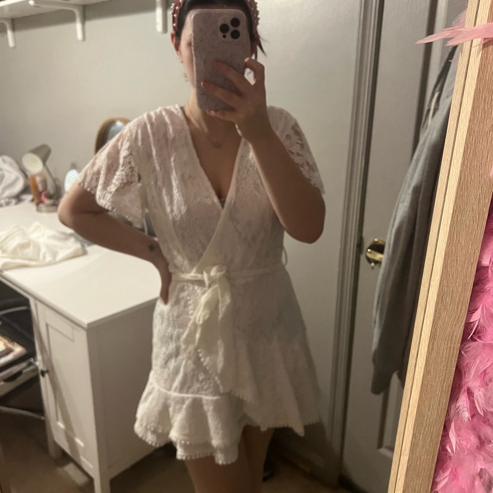 white lace dress